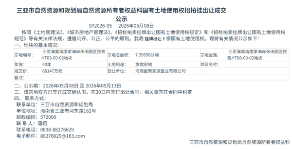 “何猷君关联公司三亚拿地”，冲上热搜
