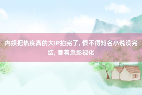 内娱把热度高的大IP拍完了, 恨不得知名小说没完结, 都着急影视化