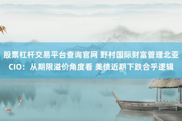 股票杠杆交易平台查询官网 野村国际财富管理北亚CIO：从期限溢价角度看 美债近期下跌合乎逻辑