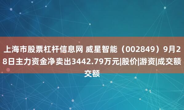 上海市股票杠杆信息网 威星智能（002849）9月28日主力资金净卖出3442.79万元|股价|游资|成交额