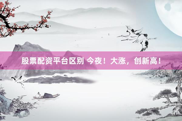 股票配资平台区别 今夜！大涨，创新高！